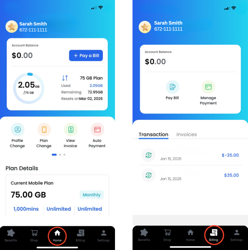 PhoneBox Self Serve App dashboard 