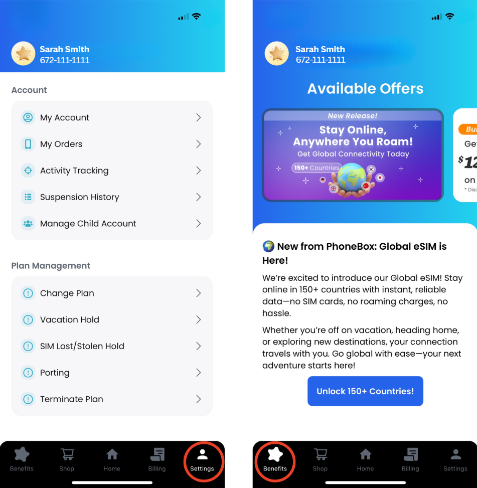 PhoneBox Self Serve App Dashboard
